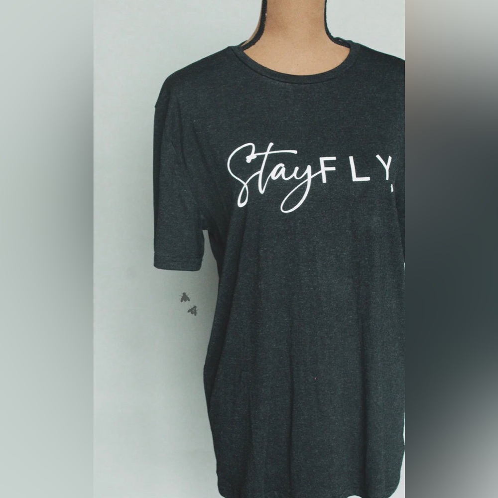2FLY Stay Fly Slogan Tee - GREYSTONE